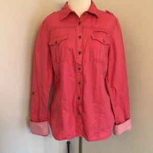 Aeropostale Pink Button Down Shirt size XL